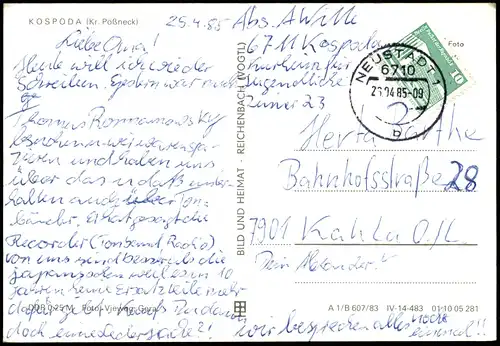 Kospoda Ortsansicht zur DDR-Zeit Kospoda (Kr. Pößneck) 1985/1983