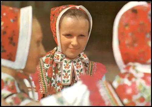 Ansichtskarte .Sachsen Serbolużycki strój ludowy Sorbische Trachten 1974