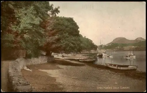 Postcard Conwy Conway Marine Walk 1912