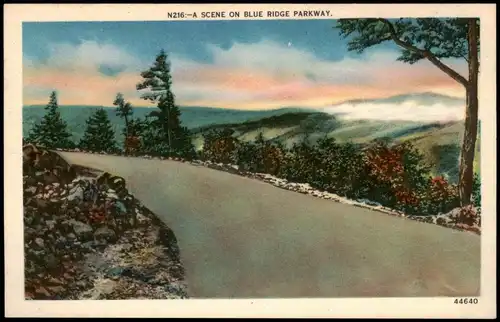 .USA United States of America A SCENE ON BLUE RIDGE PARKWAY. 1938