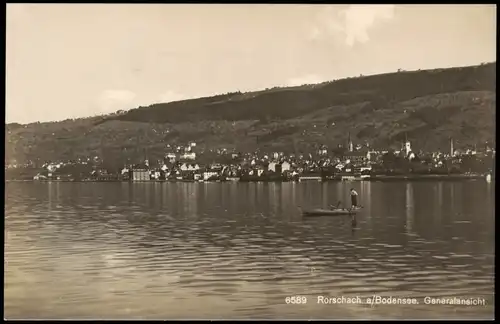 Ansichtskarte Rorschach Blick vom See - Boot 1930