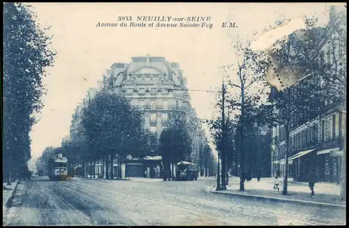 CPA Neuilly-sur-Seine Avenue du Route et Avenue Sainte Foy 1913
