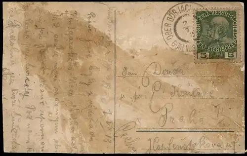 Postcard Bled Veldes Panorama-Ansicht mit Berg Stol 1913