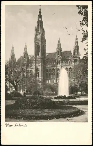 Ansichtskarte Wien Wasserkunst vor dem Wiener Rathaus 1934