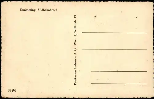 Ansichtskarte Semmering Umland-Ansicht mit Südbahnhotel 1925