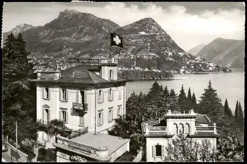 Ansichtskarte Lugano Partie am Hotel-Sport-Garni Lugano 1960