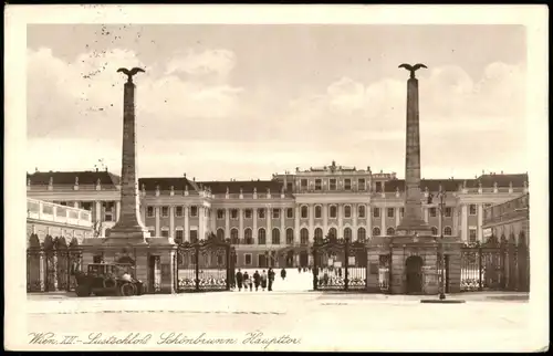 Ansichtskarte Hietzing-Wien Schloss Schönbrunn Haupttor 1928