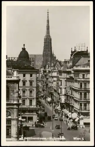 Ansichtskarte Wien Kärntnerstraße mit Stefansdom 1937