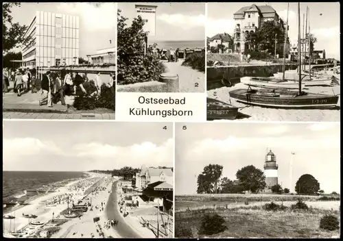 Kühlungsborn Mehrbild-AK mit FDGB-Ferienheim, Strand, Promenade 1982