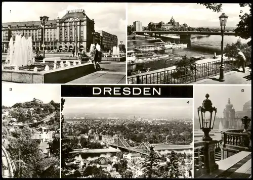 Dresden Mehrbildkarte mit Ortsansichten u. Sehenswürdigkeiten 1979/1977
