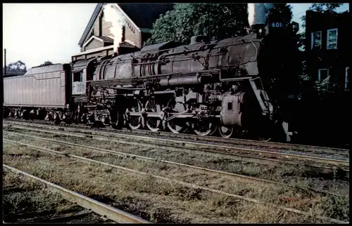 Eisenbahn Zug Motivkarte USA Dampflokomotive CHESAPEAKE & OHIO 601 1970