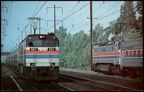 Ansichtskarte  AMTRAK Train at Princeton Jct. Eisenbahn Zug USA Railways 1976