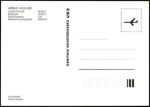 AIRBUS A310-300 ČSA CZECHOSLOVAK AIRLINES Flugzeuge - Airplane 1998