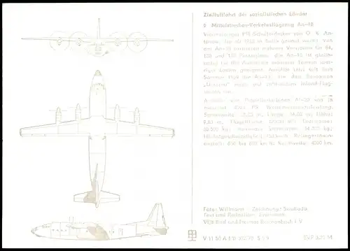 9. Mittelstrecken Verkehrsflugzeug An-10 Flugzeuge - Airplane 1970