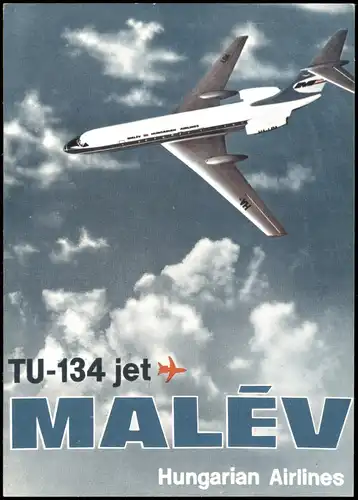 Ansichtskarte  Hungarian Airlines TU-134 jet MALEV Flugzeuge - Airplane 1978