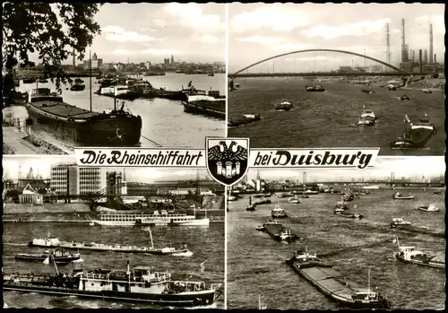 Ansichtskarte Duisburg 4 Bild Rheinschiffahrt und Indutsrie# 1968