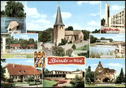 Ansichtskarte Bünde Kirchen, Museum, Amtshaus uvm 1981