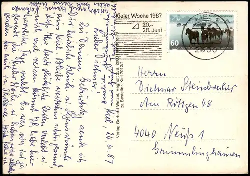 Schiffe/Schifffahrt Segelschiffe mit Liedtext v. G. Wetzel 1987