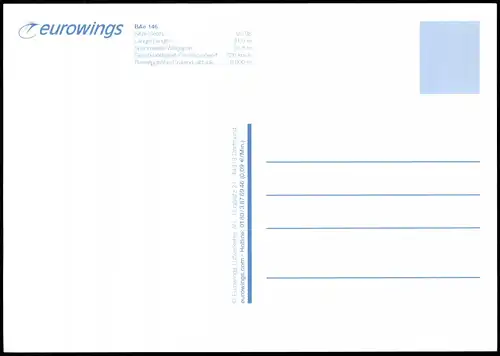 Ansichtskarte  eurowings BAe 146 Flugzeuge - Airplane 2002