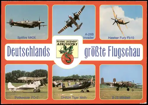 Ansichtskarte  FLYING LEGENDS AIRSHOWS, div. historische Flugzeuge 2000