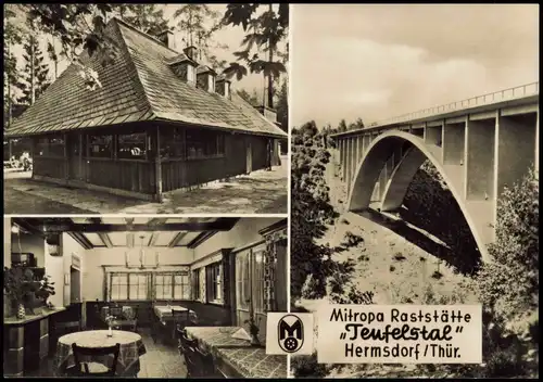 Hermsdorf (Thüringen) Mitropa Raststätte Teufelstal DDR Mehrbildkarte 1971