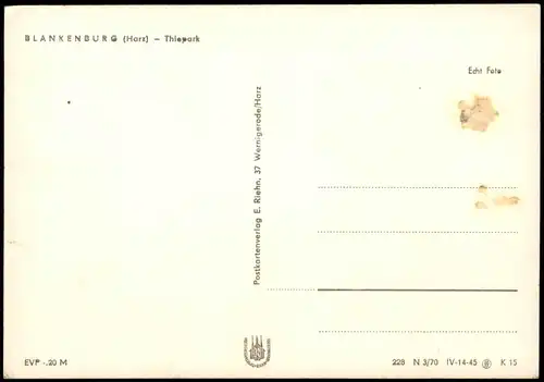 Ansichtskarte Blankenburg (Harz) Thiepark Wasserspiele 1970