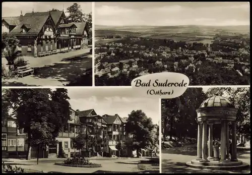 Bad Suderode Mehrbild-AK  Rathausplatz, Behringer-Brunnen, Badehaus 1971