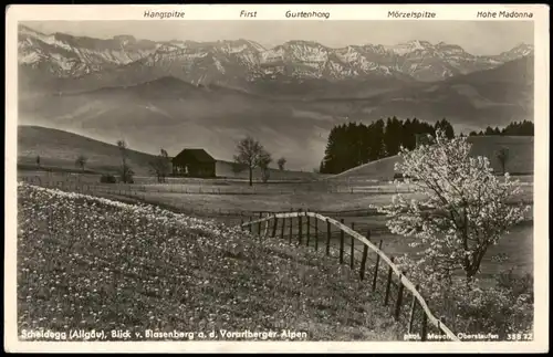 Scheidegg Scheidegg (Allgäu) Blick v. Blasenberg a. d. Vorarlberger Alpen 1951