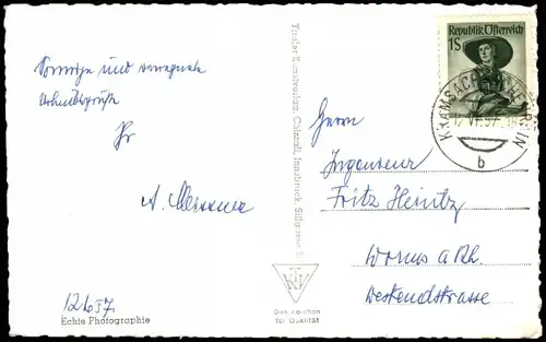 Ansichtskarte Kramsach Panorama Totalansicht 1957   gelaufen mit Stempel