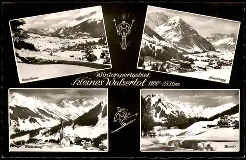 .Bayern Mehrbild-AK Kleines Walsertal, Grenzregion Bayern Österreich 1960