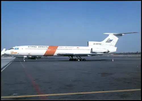 Ansichtskarte  ATYRAU AIRWAYS TU-154B-2 Flugzeug Airplane Avion 1999