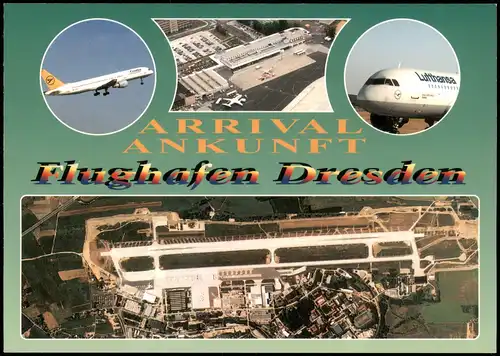 Klotzsche-Dresden Flughafen Mehrbild-AK Airport Multi-View-Postcard 2000