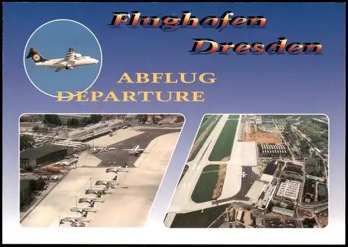Klotzsche-Dresden Flughafen Mehrbildkarte mit Luftaufnahmen 2000