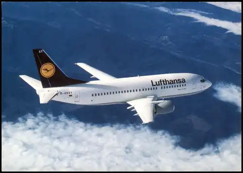 Ansichtskarte  Lufthansa Boeing 737-300 Taufe auf den Namen Leipzig 1990