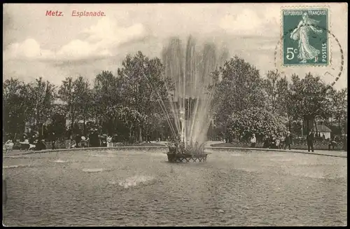 CPA Metz Esplanade - Fontäne 1914