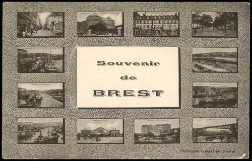 CPA Brest MB: Gebäude, Tor, Bahnhof 1922