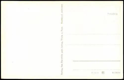 Ansichtskarte Harzgerode Marktplatz mit Rathaus 1955