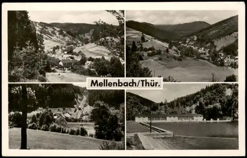 Mellenbach-Glasbach DDR Mehrbild-AK mit Panorama-Ansichten 1962/1958