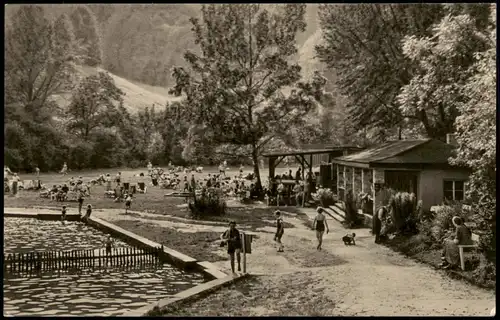 Ansichtskarte Stolberg (Harz) Waldbad Freibad zur DDR-Zeit 1960