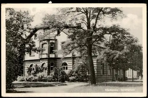 Ansichtskarte Friedensau-Möckern Partie am Sanatorium 1952