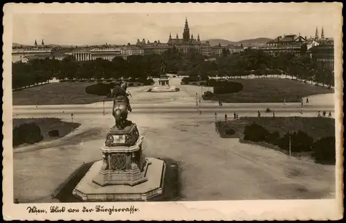 Ansichtskarte Salzburg Panorama-Ansicht mit Reiter-Denkmal 1930