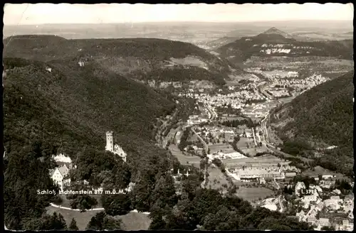 Ansichtskarte Lichtenstein (Württemberg) Schloss Lichtenstein - Talblick 1964
