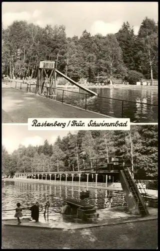 Rastenberg (Thüringen) Schwimmbad Thüringen, 2-Bild-Karte DDR 1965