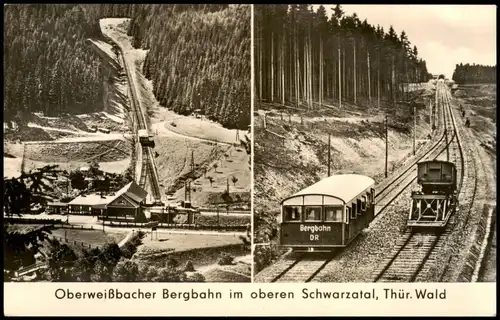 Lichtenhain/Bergbahn-Oberweißbach Oberweißbacher Bergbahn DDR 2-Bild-AK 1964