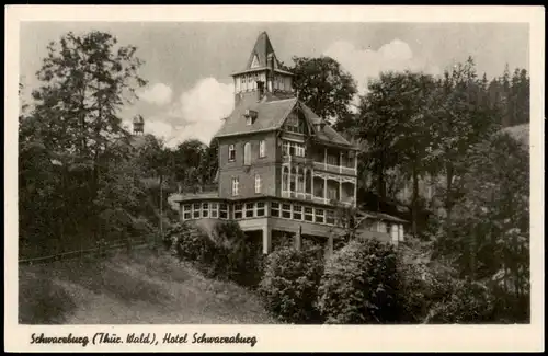 Ansichtskarte Schwarzburg Thür. Wald Hotel Schwarzaburg 1950