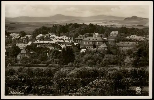 Ansichtskarte Herrnhut Blick auf Stadt und Bergkette Oberlausitz 1939