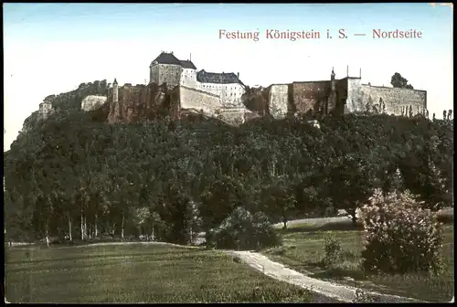 Königstein (Sächsische Schweiz) Festung Königstein - Weg - Nordseite 1924