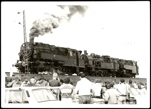 Dampflokomotive Schau-Veranstaltung der DDR Foto-AK 1970 Privatfoto