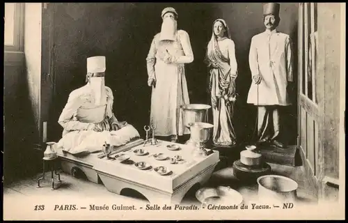 CPA Paris Musée Guimet Salle des Paradis Cérémonie du Yacua 1910