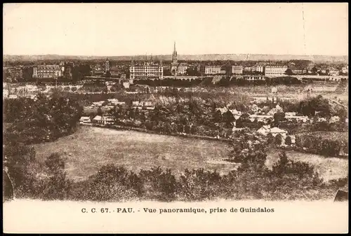 Pau (Pyrénées-Atlantiques) Vue panoramique, prise de Guindalos 1910
